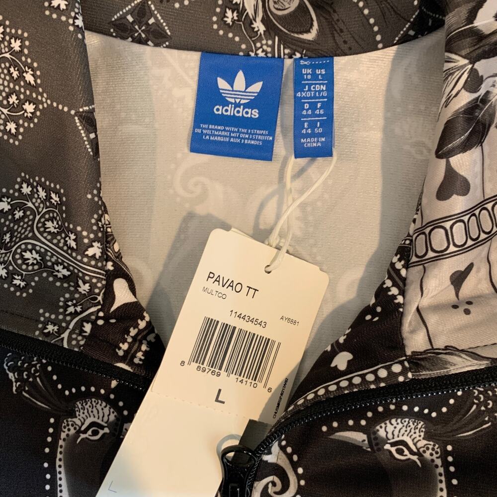 Adidas Jacket Women L Large Pavao Firebird Peacock Track All Over Print Athletic - Picture 8 of 13